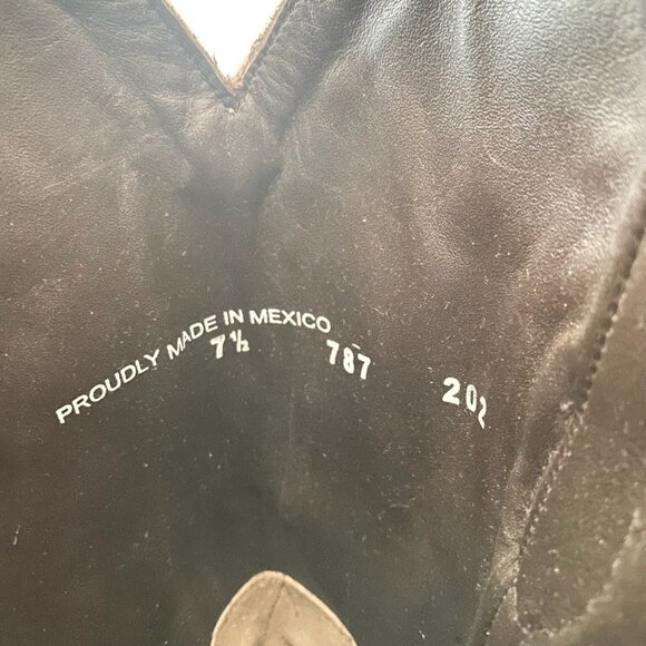 Lane Womens Square Toe Cowboy Boots 7.5 Blue Brown Suede Western Cowgirl Tall - Picture 9 of 11